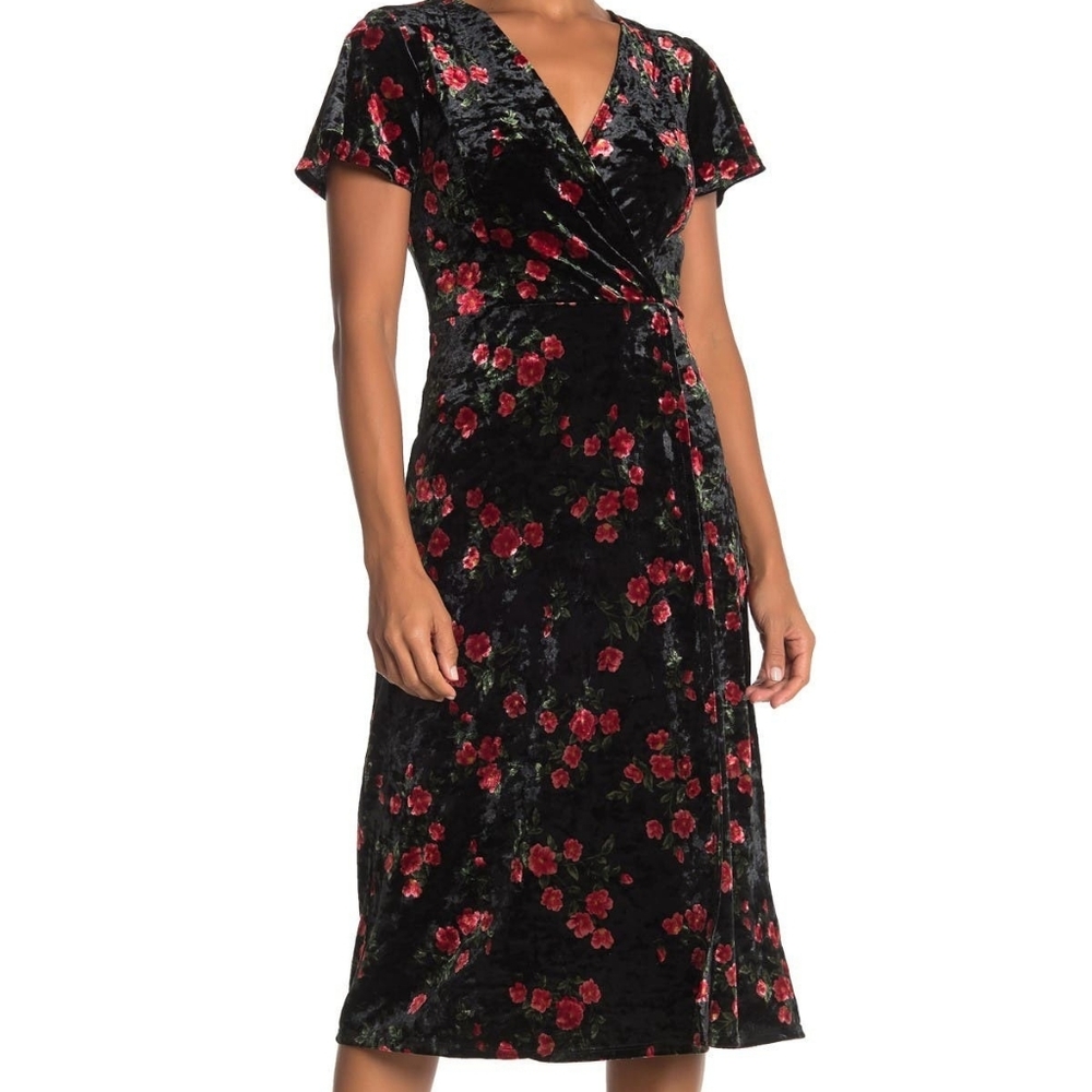 Free People flutter sleeve velvet midi dress